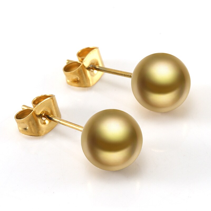 Gold color / 1 Pair Simple Series Simple Solid Color Stainless Steel 18K Gold Plated Women's Stud Earrings Picture4